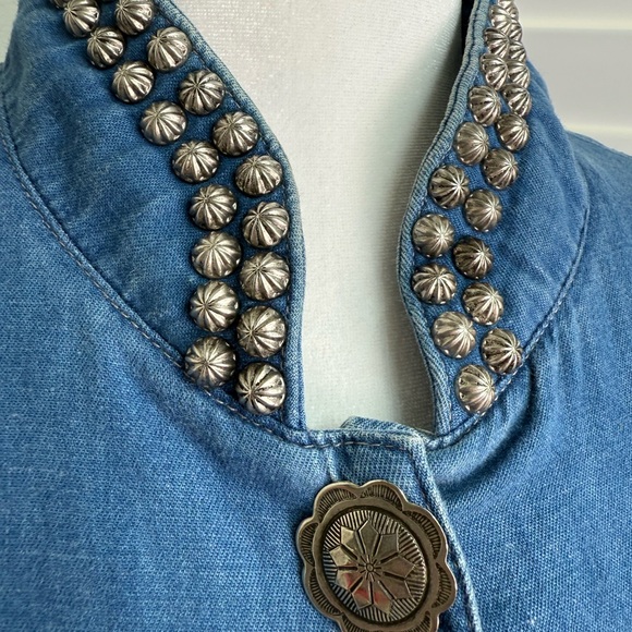 DOUBLE D RANCH VTG Denim Maci Button-Down Dress size S - Picture 6 of 16